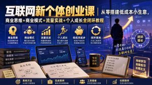 互联网新个体创业课|从零搭建低成本小生意,商业思维+商业模式+流量实战+个人成长全闭环教程-网赚36计
