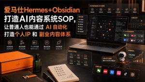 爱马仕Hermes+Obsidian打造AI内容系统SOP,让普通人也能通过 AI 自动化打造个人IP 和 副业内容体系-网赚36计