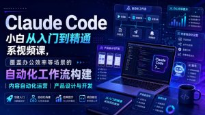 Claude Code小白从入门到精通系视频课,覆盖办公效率等场景的自动化工作流构建|内容自动化运营|产品设计与开发-网赚36计