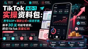 TikTok从0-1实操资料包：养号SOP+爆款公式+投流手册，新手30天可起号变现，抓住TikTok流量红利-网赚36计