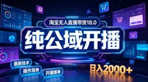 淘宝无人直播带货，公域+私域实时更新迭代玩法，稳定开播变现做，可矩阵【揭秘】-网赚36计