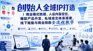 创始人全域IP打造|商业模式梳理、人设内容定位、爆款产品开发、私域成交体系搭建、线下赋能与商业陪跑全流程教学-网赚36计