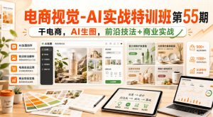 电商视觉-AI实战特训班第55期,干电商,AI生图,前沿技法+商业实战-网赚36计