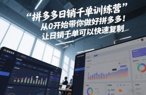 拼多多日销千单训练营，从0开始带你做好拼多多，让日销千单可以快速复制(更新26年8月)-网赚36计