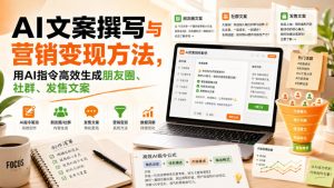 AI文案撰写与营销变现方法，用AI指令高效生成朋友圈、社群、发售文案-网赚36计