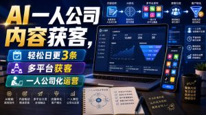 AI一人公司内容获客,轻松日更3条,多平台获客,一人公司化运营(更新0827)-网赚36计