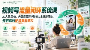 视频号流量闭环系统课，从人设定位、内容变现到IP影响力全链路落地，开启你的IP流量影响力-网赚36计
