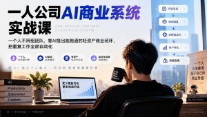 一人公司AI商业系统实战课,一个人不用组团队,靠AI搭出能跑通的轻资产商业闭环,把重复工作全部自动化-网赚36计