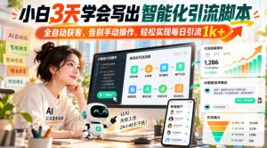 小白3天学会写出智能化引流脚本,全自动获客,告别手动操作,轻松实现每日引流1k+-网赚36计