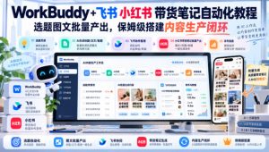 WorkBuddy+飞书小红书带货笔记自动化教程,选题图文批量产出,保姆级搭建内容生产闭环【文档】-网赚36计