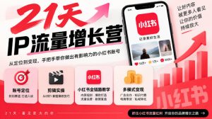 21天IP流量增长营,小红书全链路教学,账号定位剪辑实操,多模式变现系统课-网赚36计
