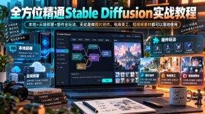 全方位精通Stable Diffusion实战教程｜本地+云端部署+插件全玩法，无论是做图片创作、电商美工、短视频素材都可以落地使用-网赚36计