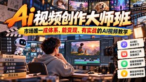 Ai视频创作大师班，市场唯一成体系、能变现、有实战的AI视频教学（更新2026）-网赚36计