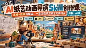 AI纸艺动画导演Skill创作课｜定格+连续双模式，一套流程搞定纸艺动画成片【教程+skill】-网赚36计