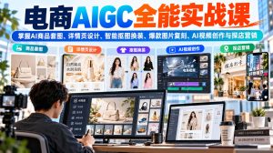 电商AIGC全能实战课:掌握AI商品套图、详情页设计、智能抠图换装、爆款图片复刻、AI视频创作与探店营销-网赚36计