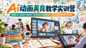Ai动画美育教学实训营,零基础入门掌握AI动画创作、美术设计与创意表达,开启AI赋能美育教学新模式-网赚36计