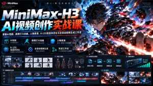 MiniMax-H3 AI视频创作实战课,掌握AI短剧、高燃打斗动画、人物表演、8-12G低显存优化与全自动视频生成工作流-网赚36计