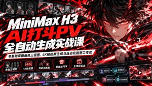 MiniMax H3 AI打斗PV全自动生成实战课：零基础掌握角色三视图、4K级视频生成与自动化跑图工作流-网赚36计